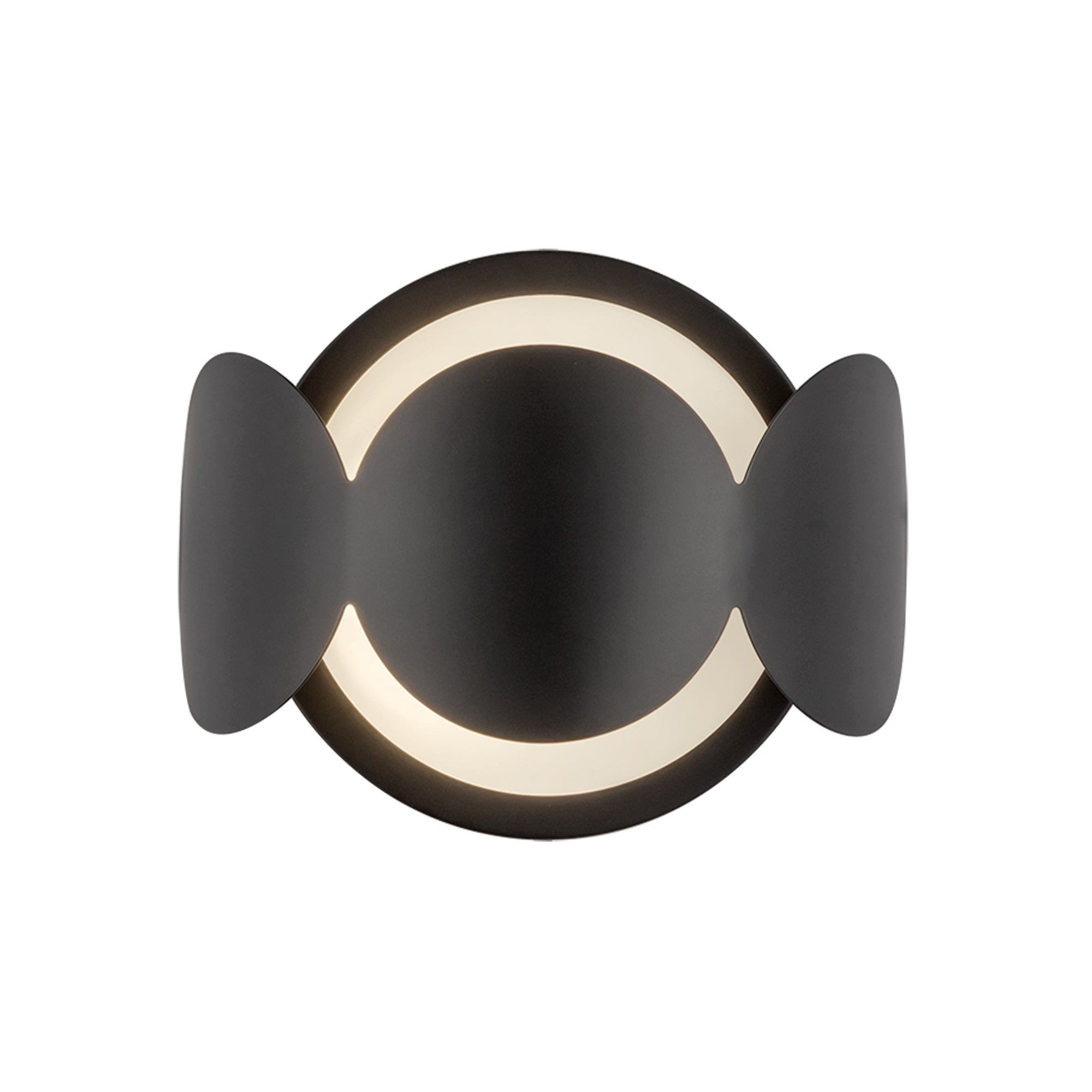 KUZCO Lighting . Ciel 10-in Black/Opal Glass Socket Wall SconceWall Sconces, Black/Opal Glass