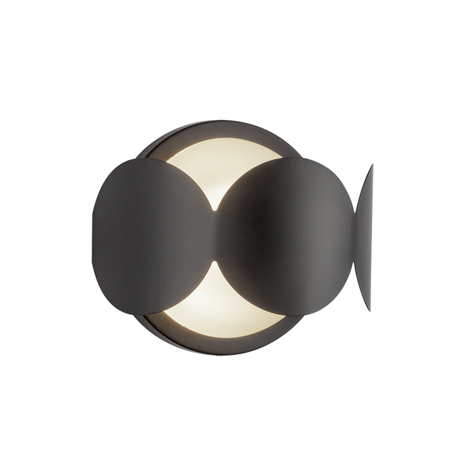 KUZCO Lighting . Ciel 10-in Black/Opal Glass Socket Wall SconceWall Sconces, Black/Opal Glass