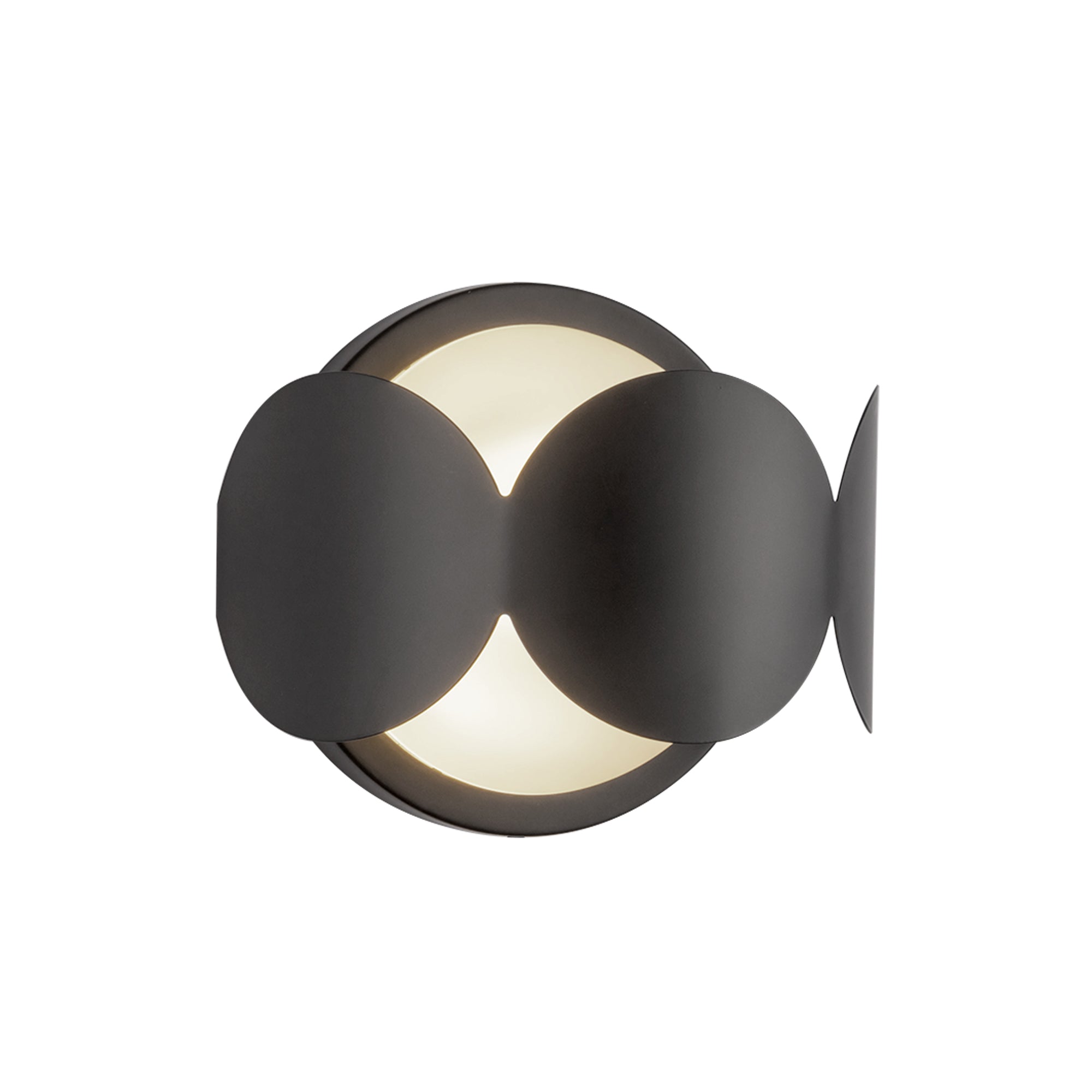 KUZCO Lighting . Ciel 10-in Black/Opal Glass Socket Wall SconceWall Sconces, Black/Opal Glass