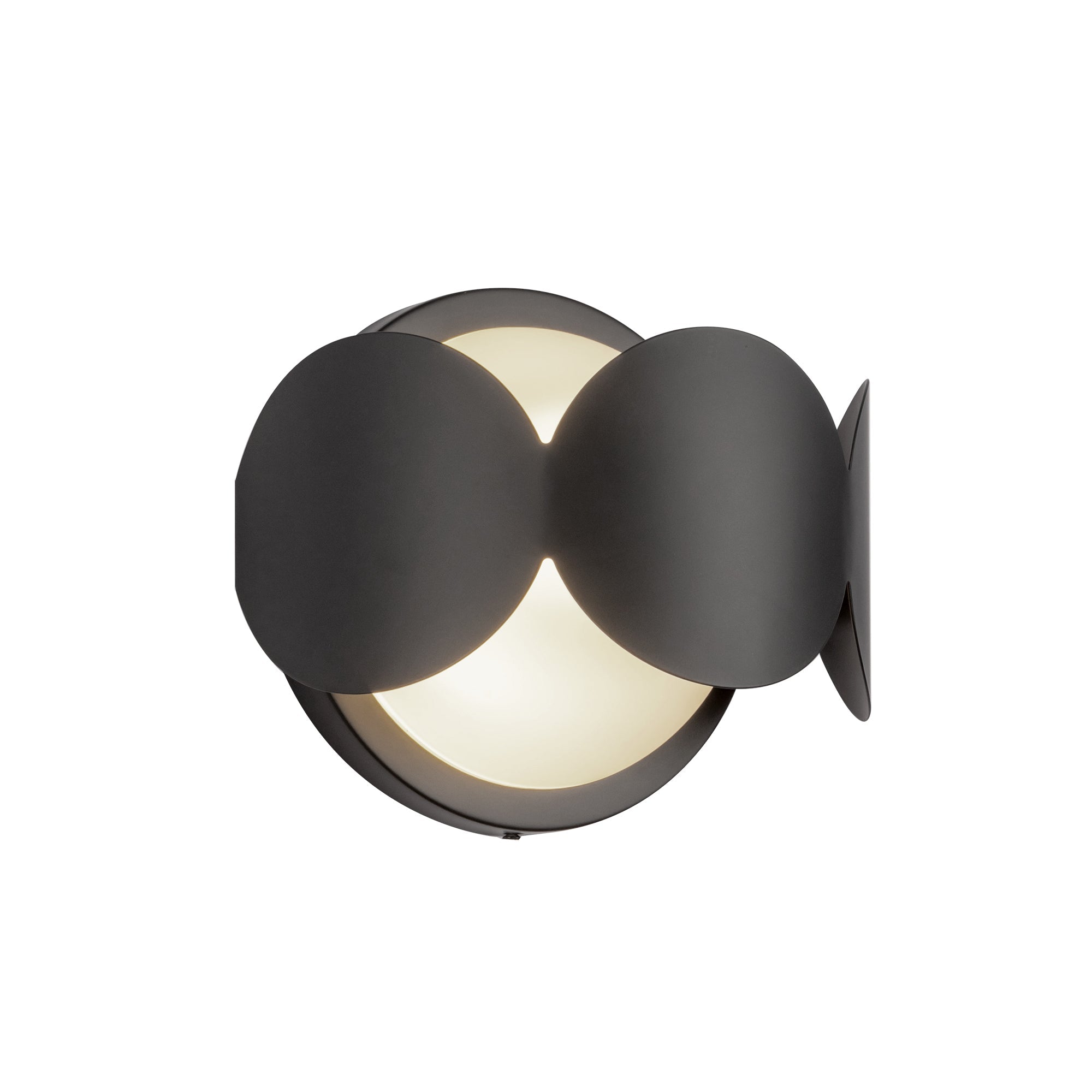 KUZCO Lighting . Ciel 10-in Black/Opal Glass Socket Wall SconceWall Sconces, Black/Opal Glass