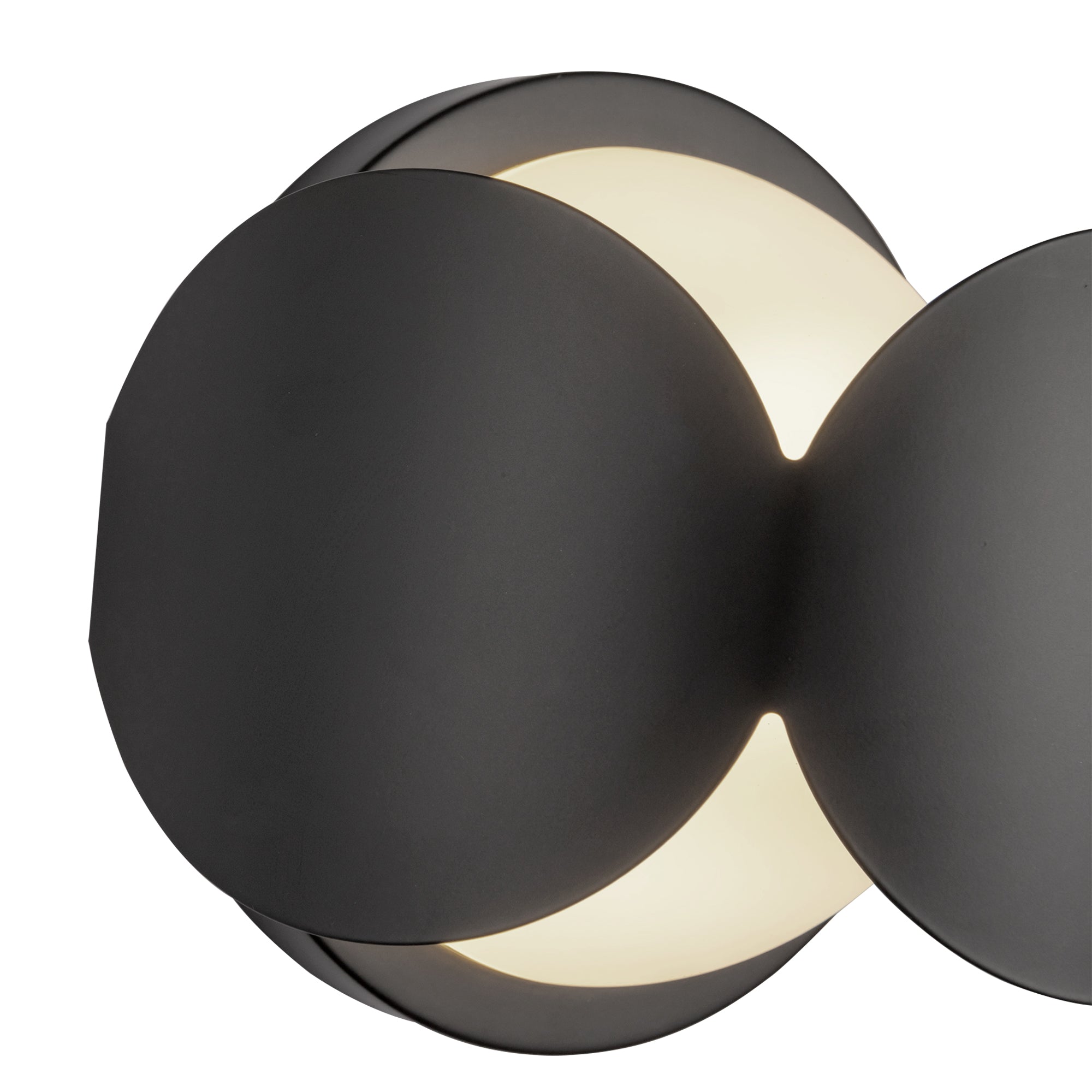 KUZCO Lighting . Ciel 10-in Black/Opal Glass Socket Wall SconceWall Sconces, Black/Opal Glass
