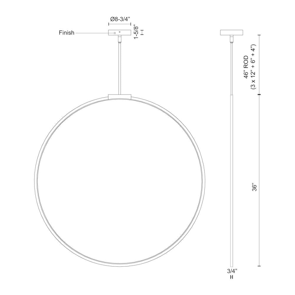 Kuzco Cirque PD82536-WH Pendant, UL Damp Rated, White