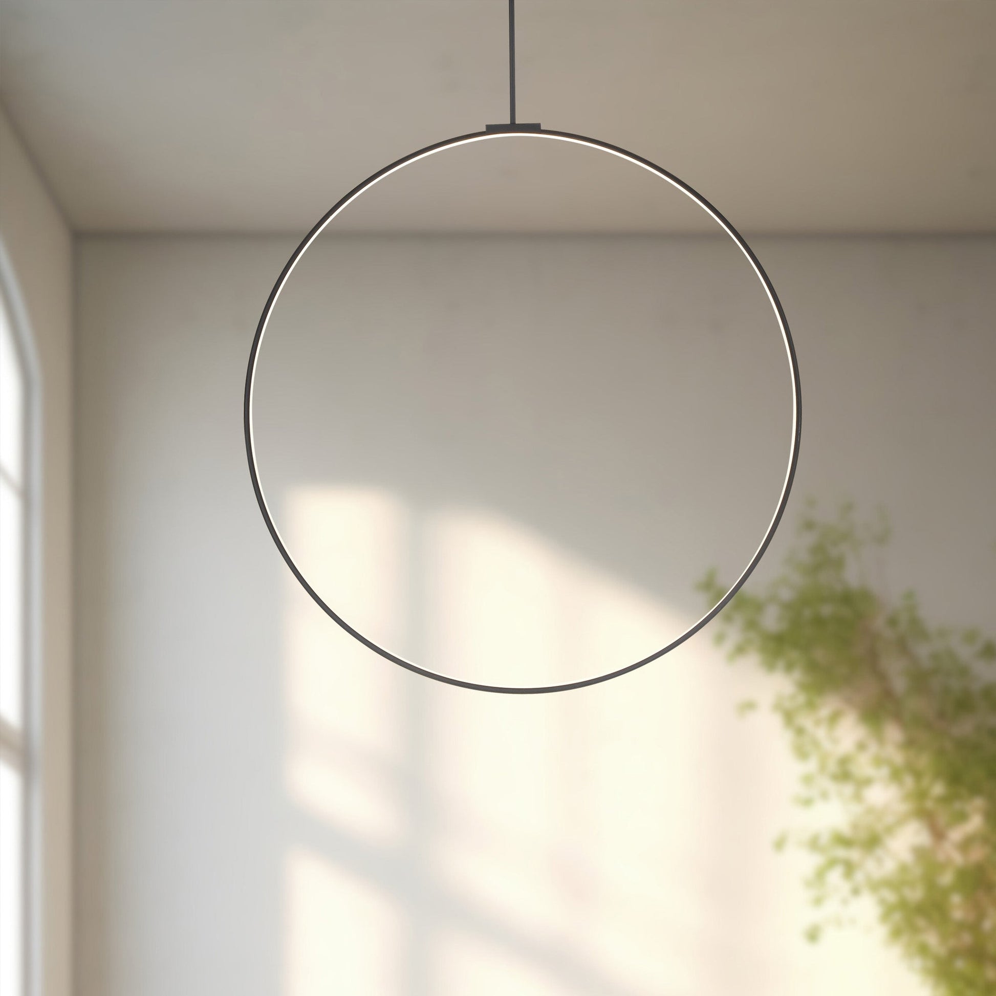 Kuzco Cirque 48-in Black LED Pendant, UL Damp Rated, Black