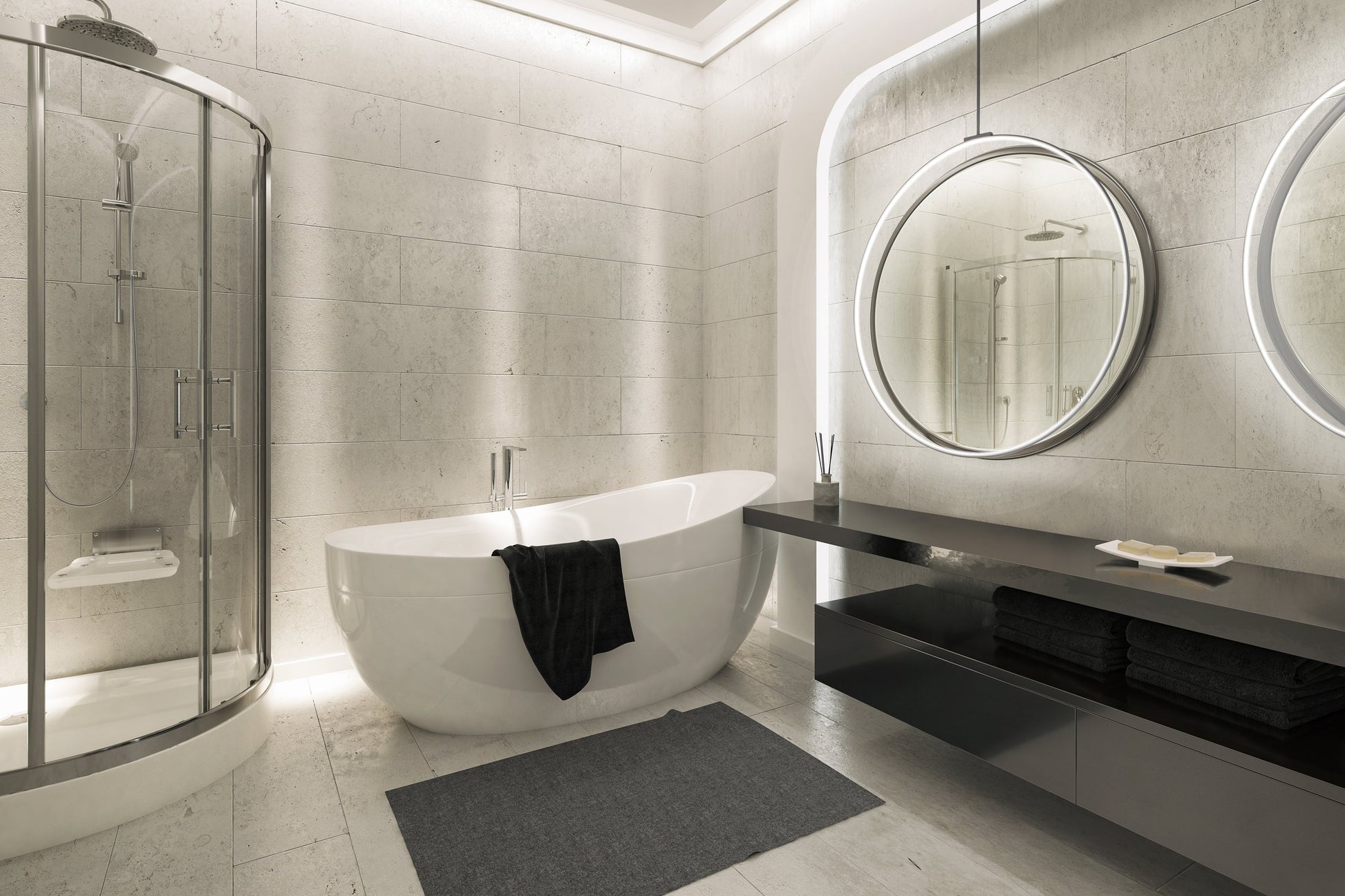 Kuzco Cirque 48-in Black LED Pendant, UL Damp Rated, Black