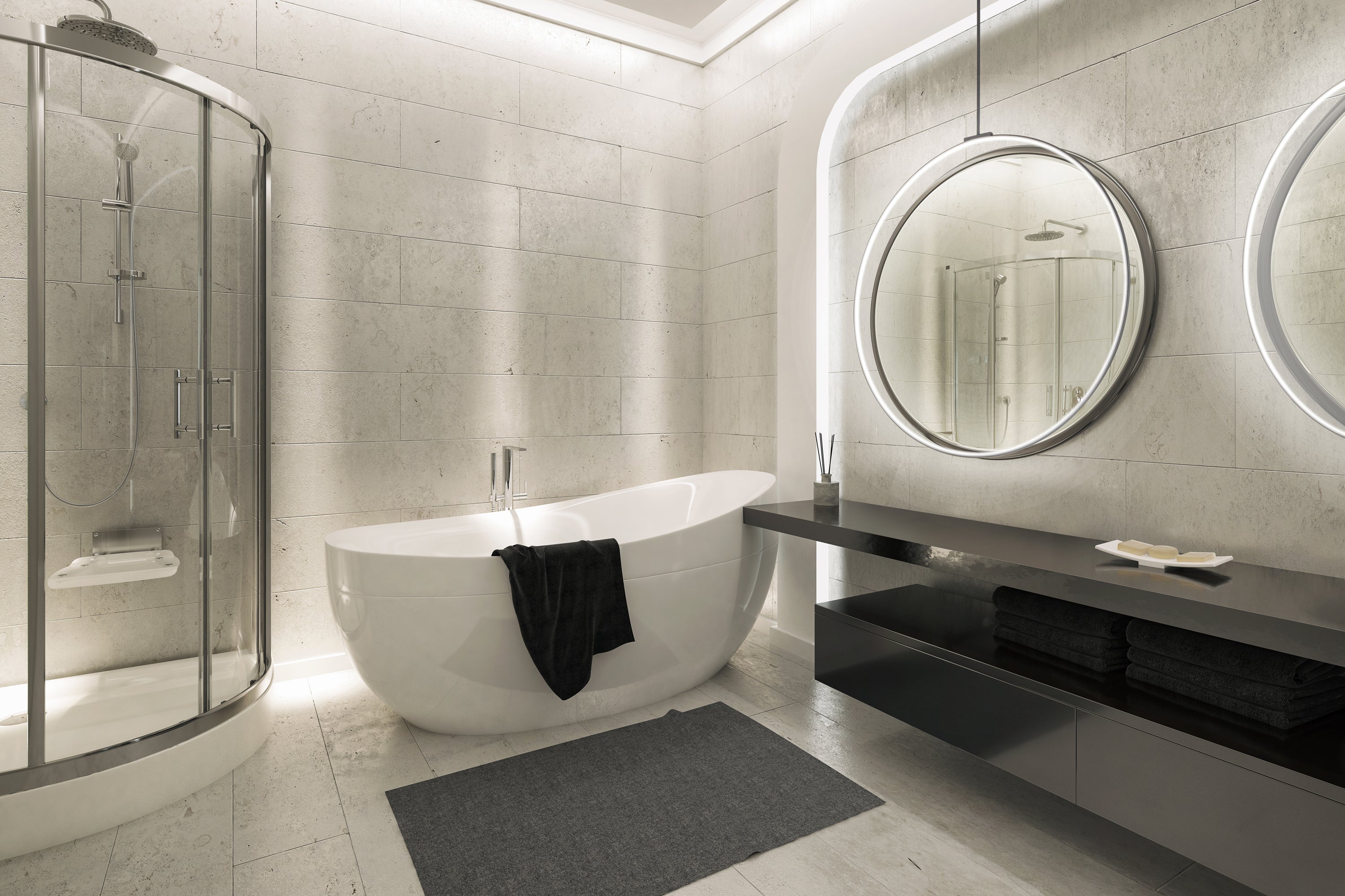 Kuzco Cirque 48-in Black LED Pendant, UL Damp Rated, Black