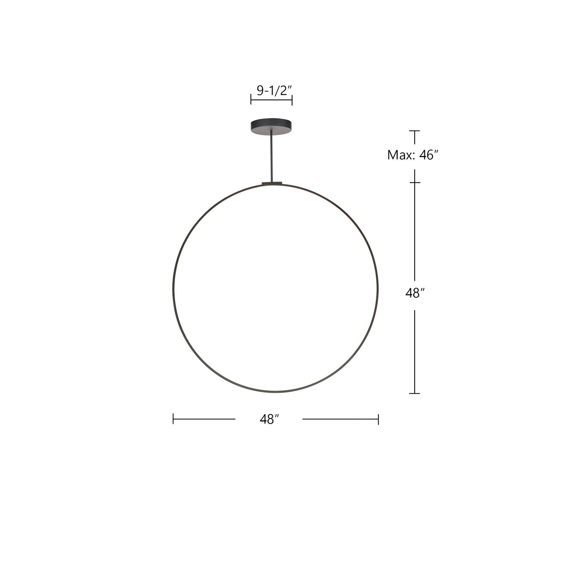 Kuzco Cirque 48-in Black LED Pendant, UL Damp Rated, Black