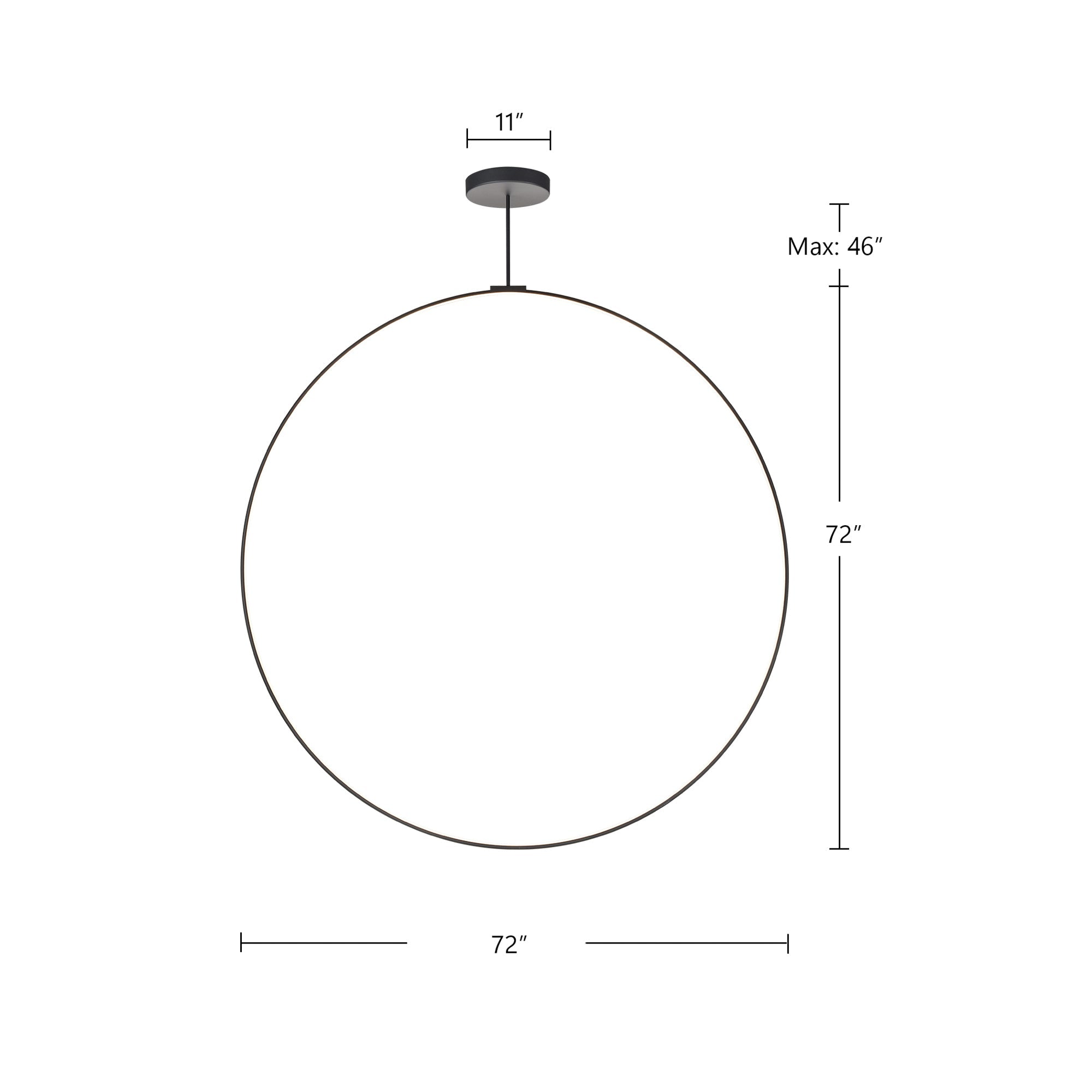 Kuzco Cirque PD82572-BK-UNV-010 Pendant, LED, 94W, Black