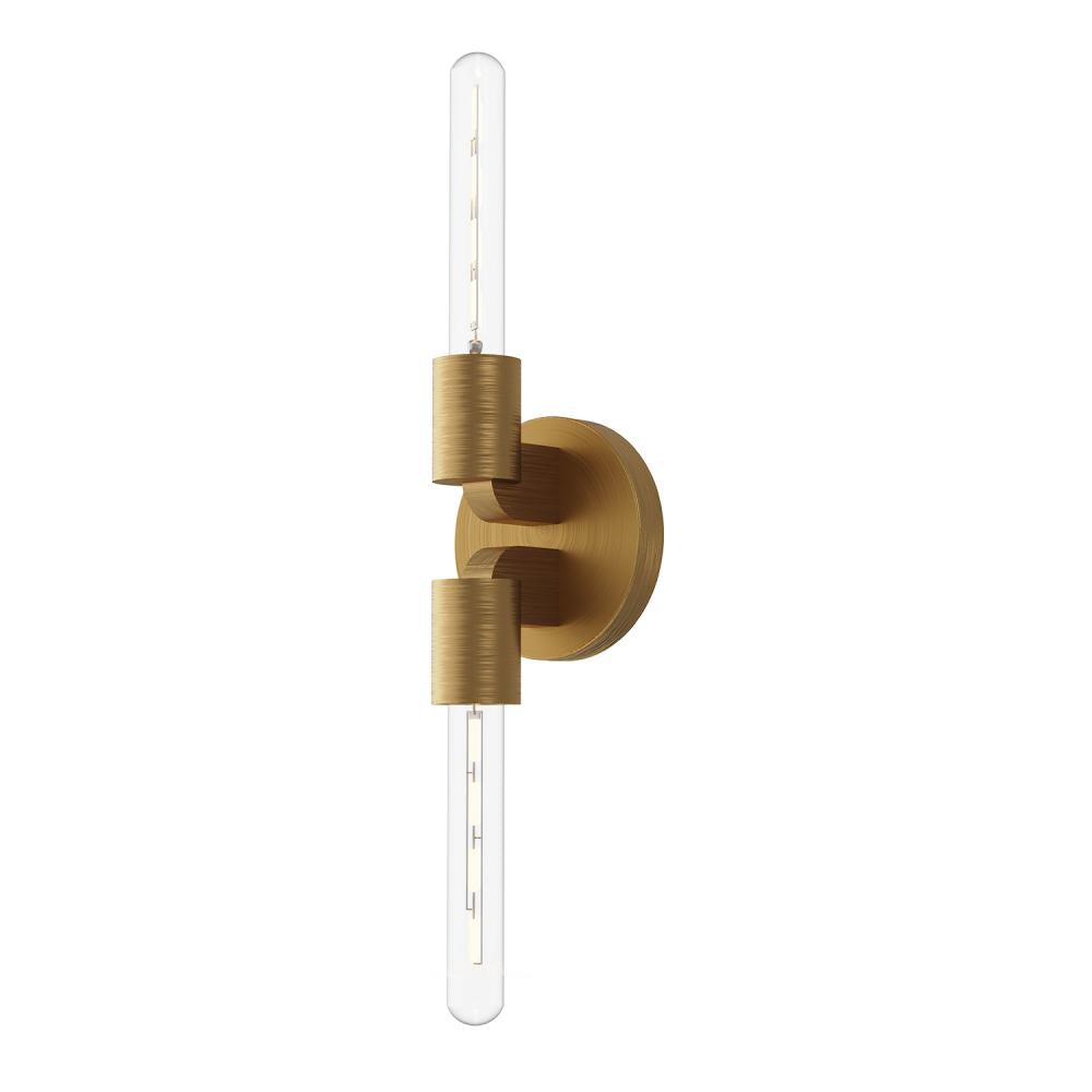 ALORA MOOD Lighting WV607202AG Wall/Vanity Light Fixture, UL Damp Rated, Aged Gold