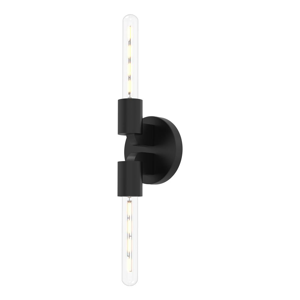 ALORA MOOD Lighting WV607202MB Vanity Light Fixture, 2 Lights, Matte Black