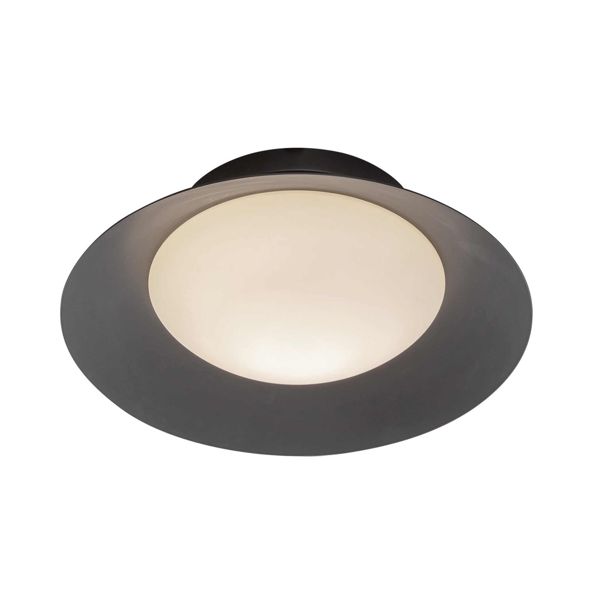 Kuzco Cleo WS77909-BK/OP Wall Sconce, UL Damp Rated, Black/Opal Glass