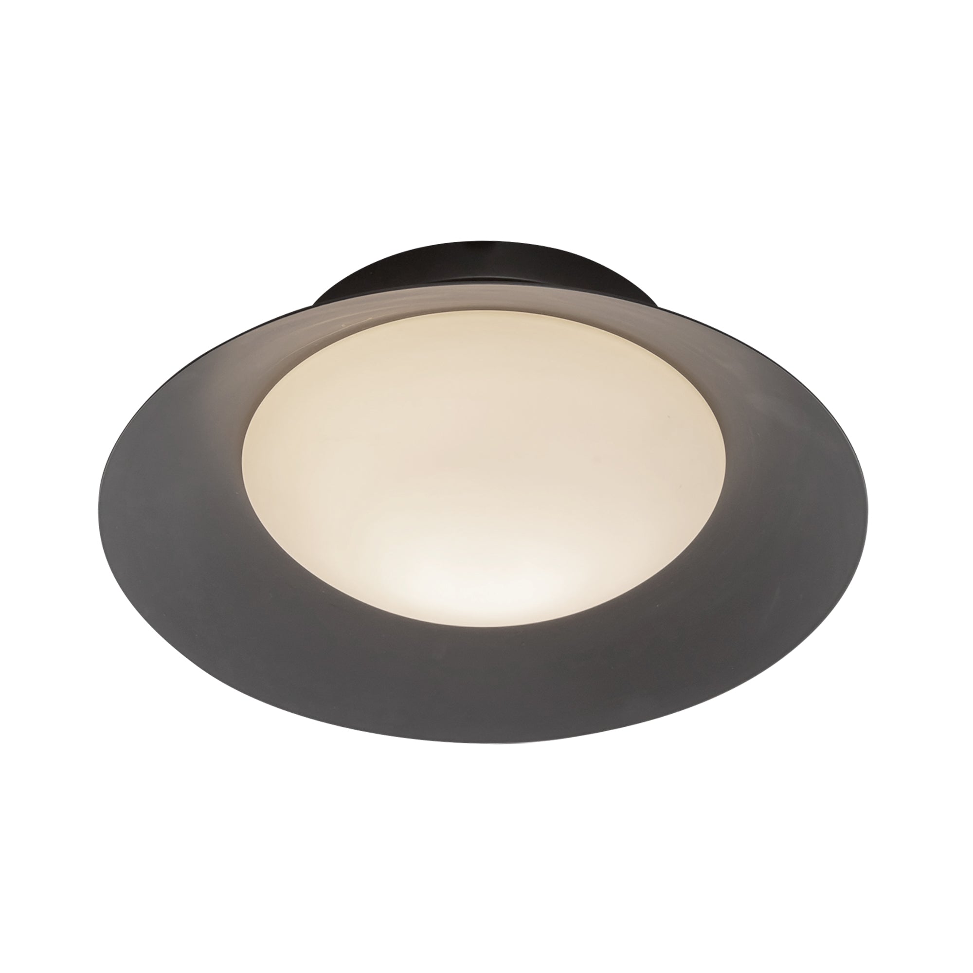 Kuzco Cleo WS77909-BK/OP Wall Sconce, UL Damp Rated, Black/Opal Glass