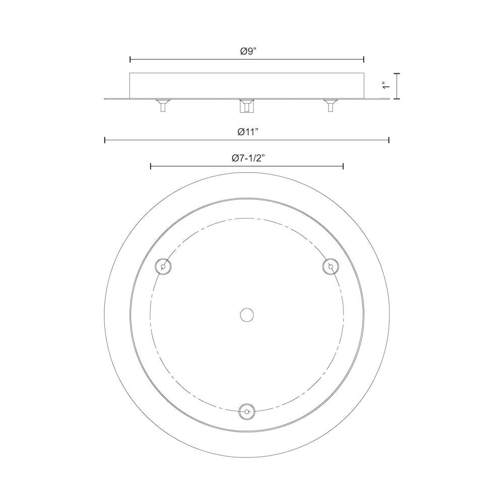 Kuzco CNP03AC-BC Canopy Light Fixture, LED Canopy System, Black Chrome