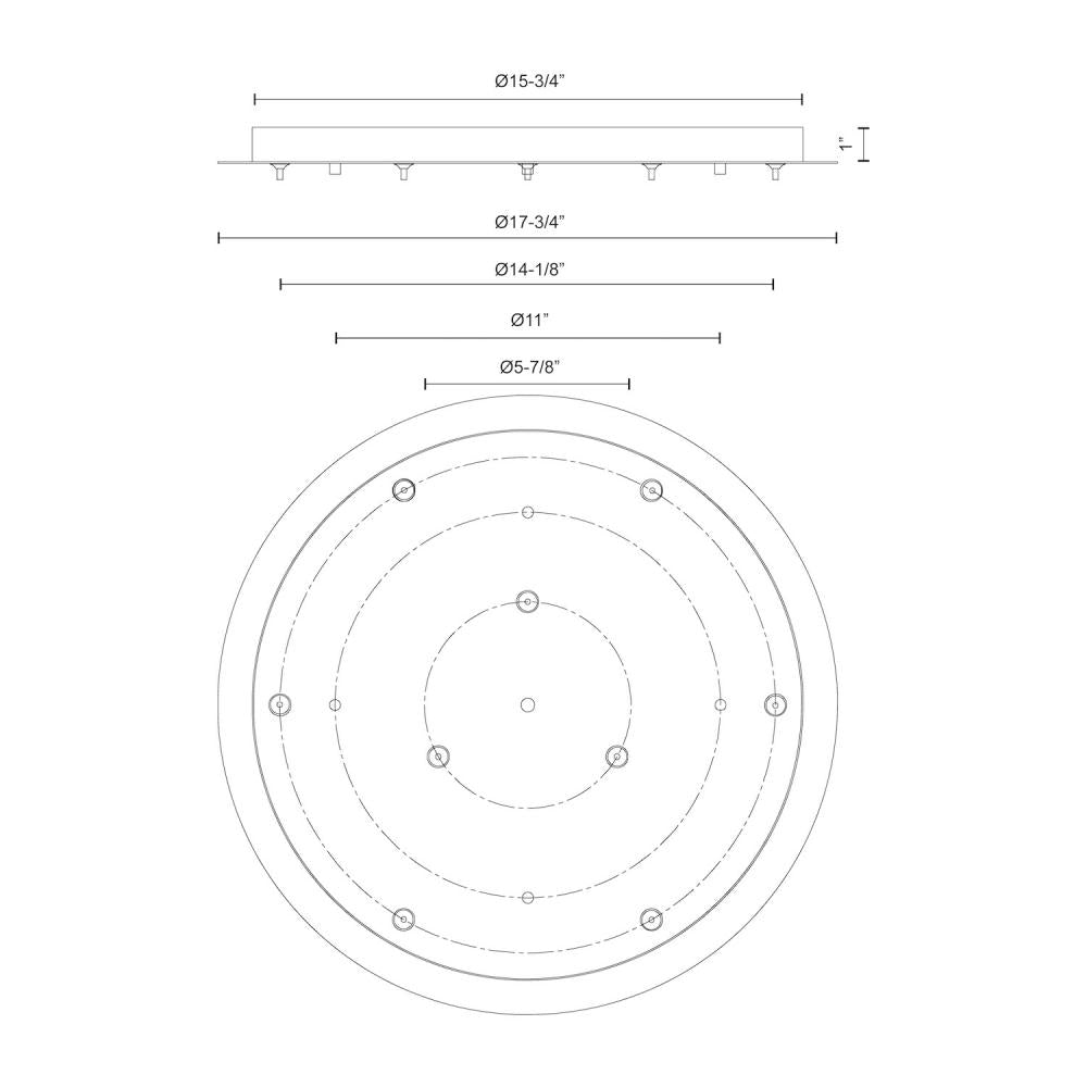 Kuzco CNP09AC-CH Canopy Light Fixture, Canopy System, Chrome