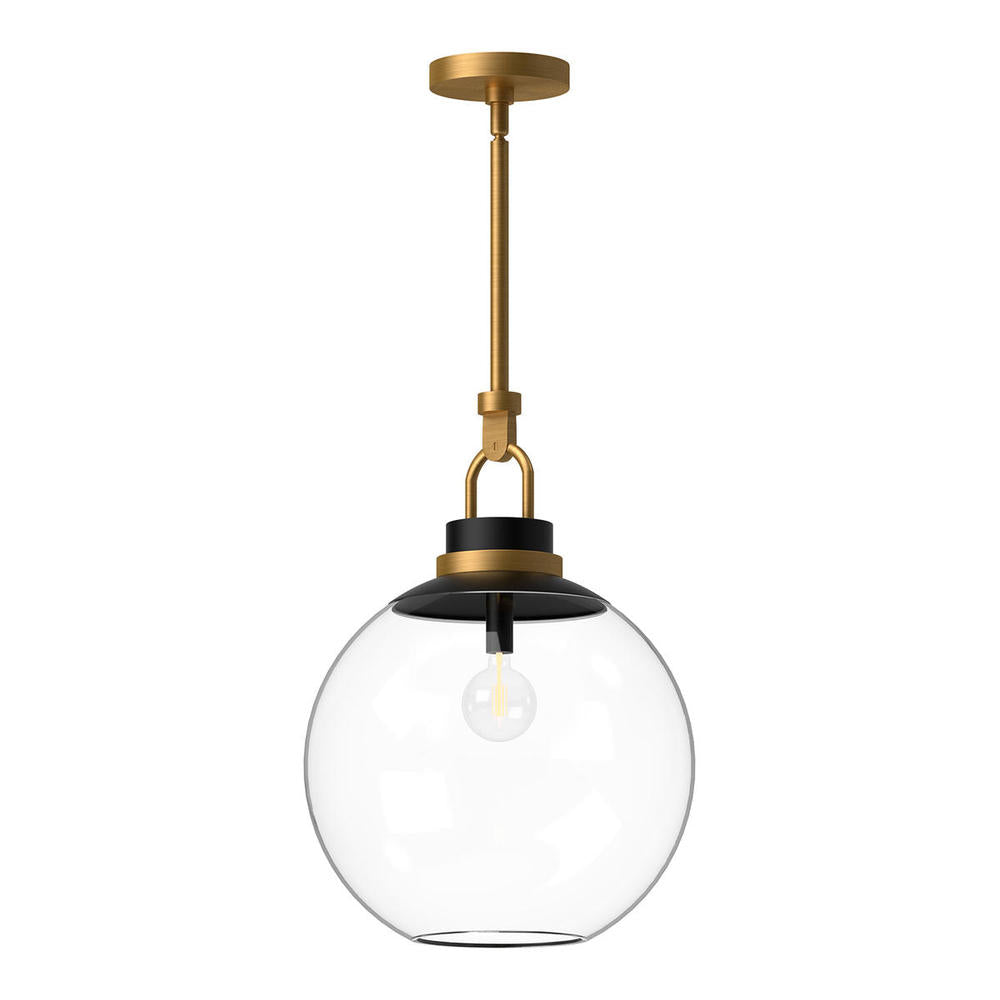 ALORA MOOD Lighting PD520516AGCL Pendant, 1 Light, Aged Gold/Clear Glass