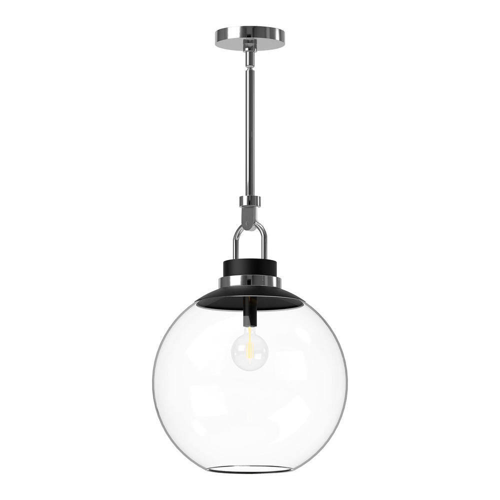 ALORA MOOD Lighting Copperfield PD520516CHCL Pendant, 1 Light, Chrome/Clear Glass
