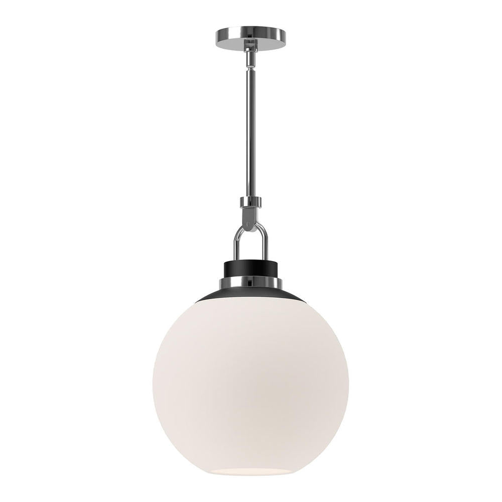 ALORA MOOD Lighting Copperfield PD520516CHOP Pendant, 1 Light, Chrome/Opal Matte Glass