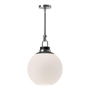 ALORA MOOD Lighting Copperfield PD520516CHOP Pendant, 1 Light, Chrome/Opal Matte Glass