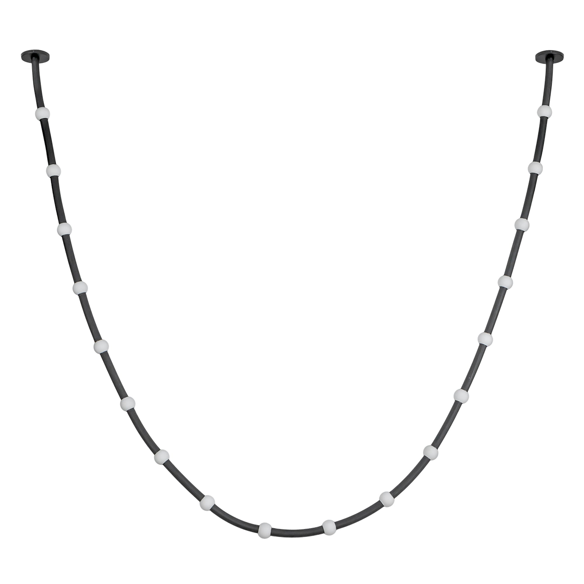 Kuzco Corda 17-ft Pendant, LED, Adjustable, Black/Opal Glass