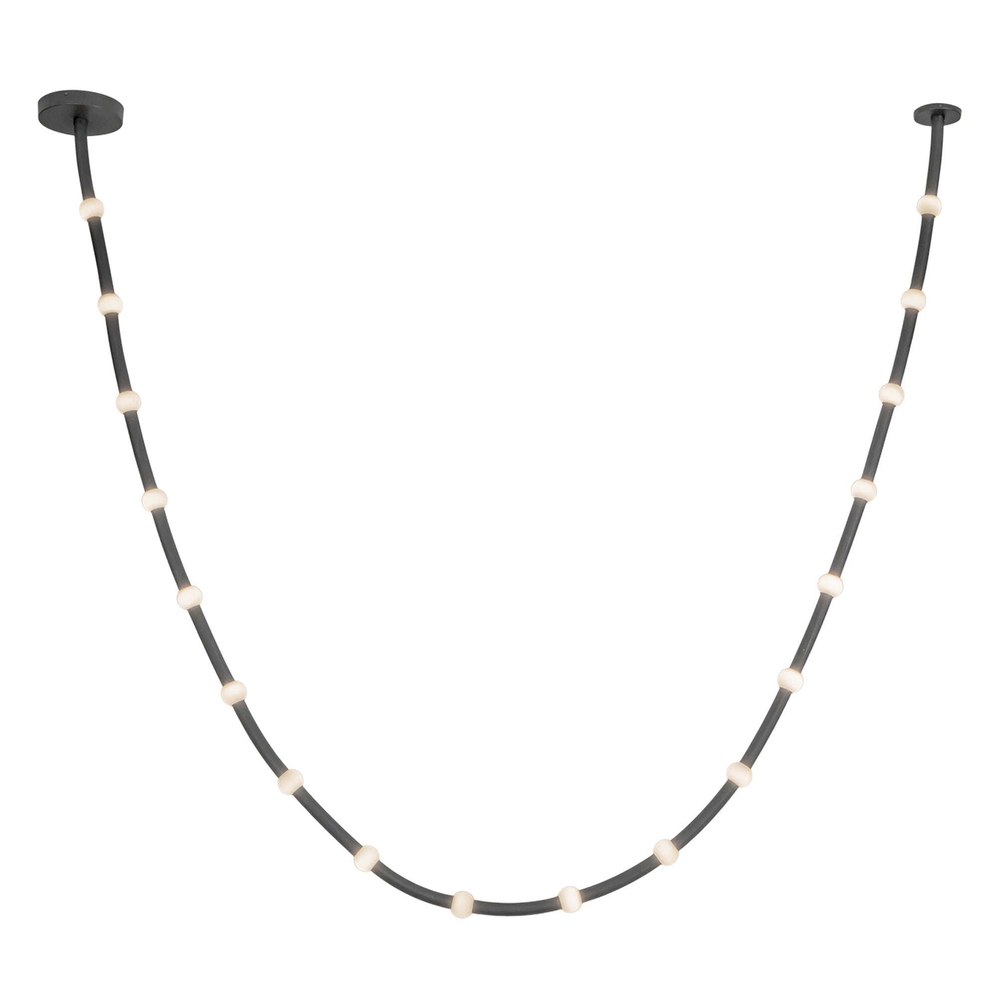 Kuzco Corda PD39317-BK/OP-UNV-010 Pendant, UL Damp Rated, Black/Opal Glass