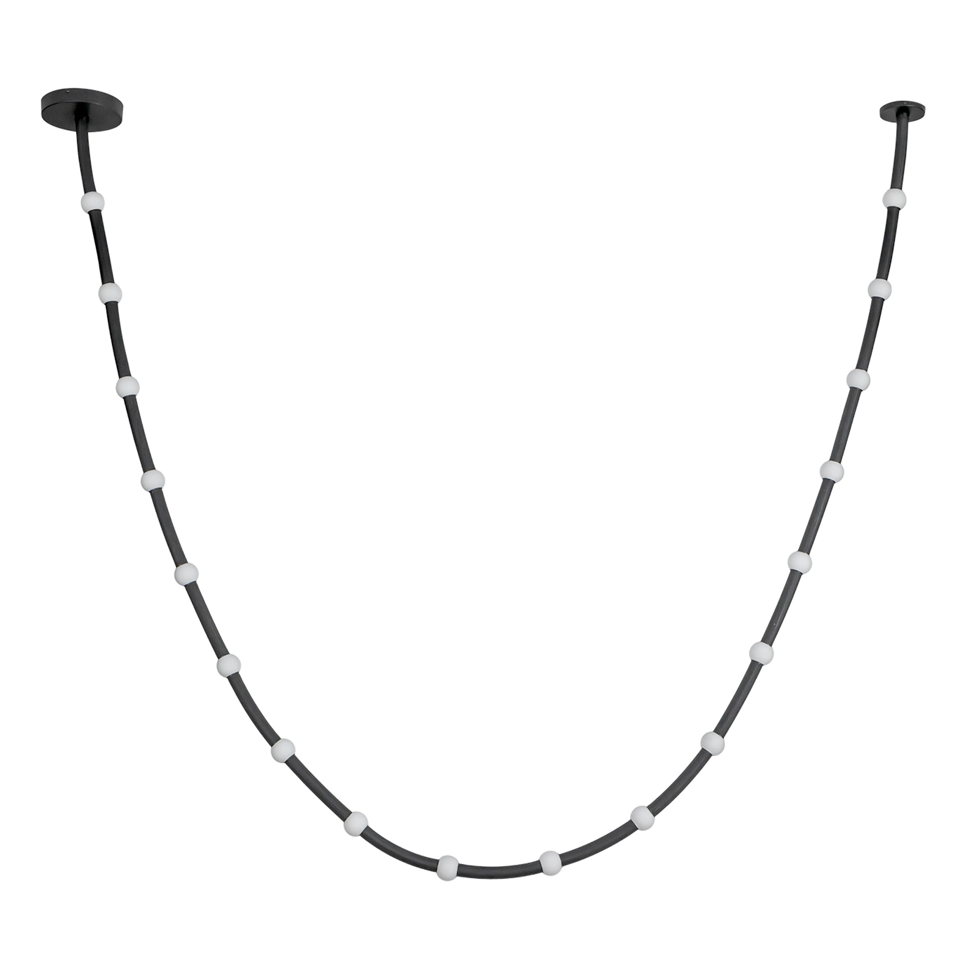 Kuzco Corda PD39317-BK/OP-UNV-010 Pendant, UL Damp Rated, Black/Opal Glass