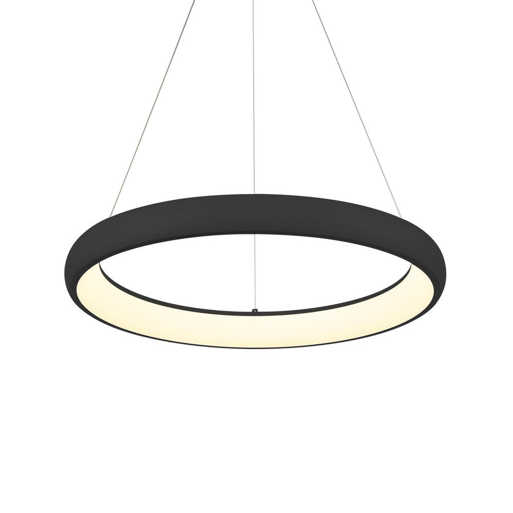 Kuzco Cortana PD82724-BK Pendant Light Fixture, UL Damp Rated, Black