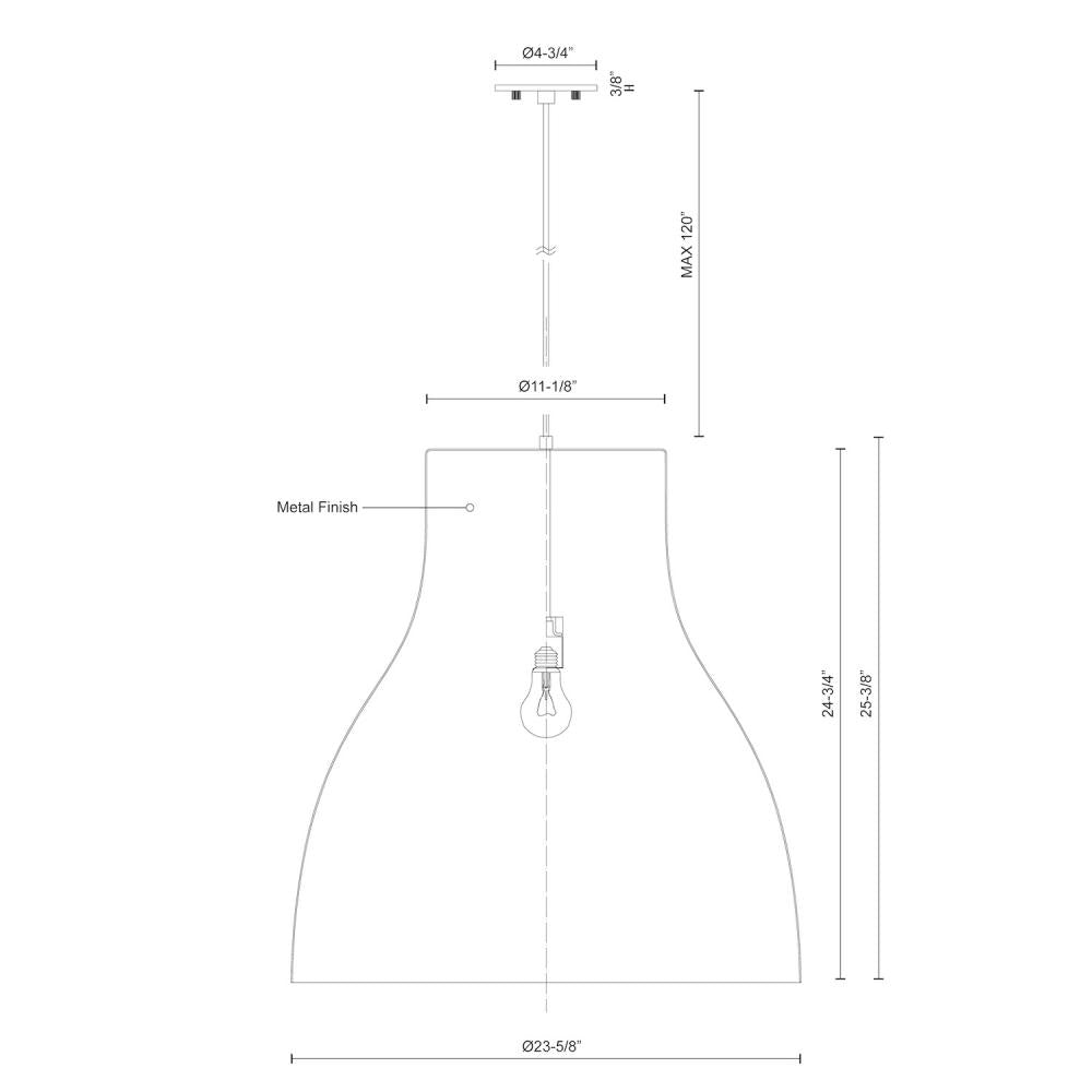 Kuzco Lighting 494224-WH Cradle 24-in White 1 Light Pendant, UL Damp Rated, White