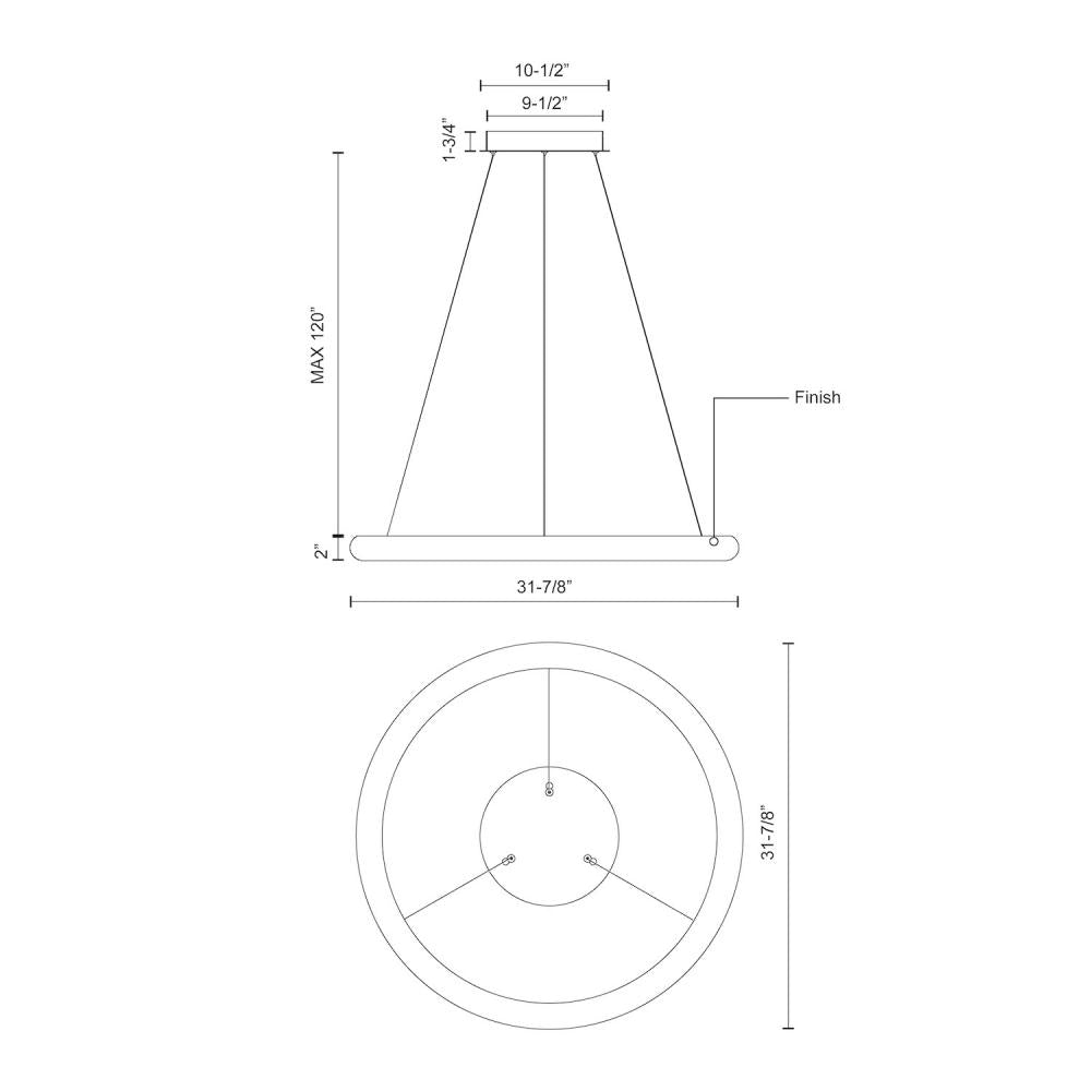 Kuzco Cumulus PD80332-WH Pendant, 32-in, LED, White