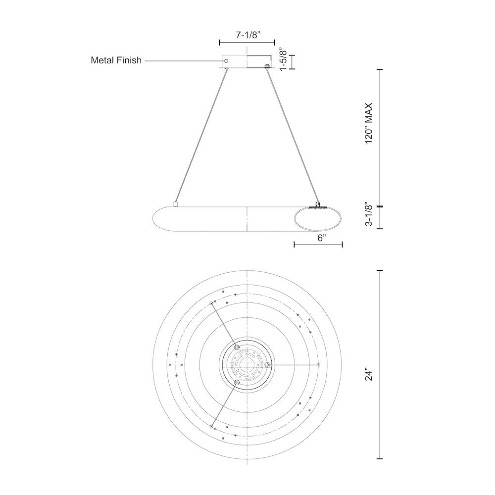 Kuzco Cumulus PD80724 Pendant, 24-in, LED, White