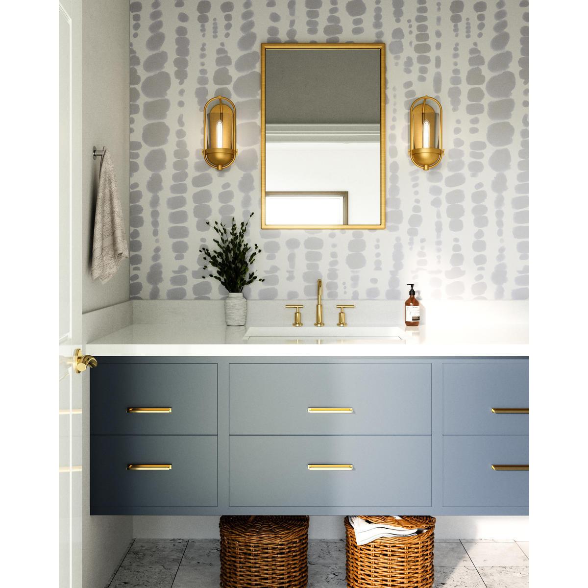 ALORA MOOD Cyrus FM539008AGCL Flush Mount, UL Listed, Aged Gold/Clear Glass