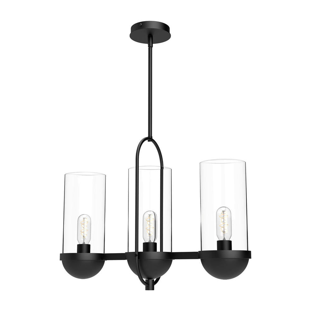 ALORA MOOD Lighting LP539024MBCL Linear Pendant, Clear Glass/Matte Black