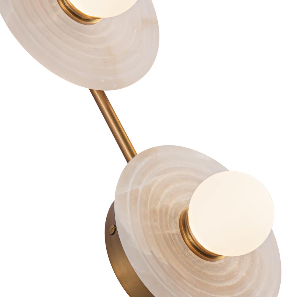 ALORA Lighting WV346214VBAR Vanity Light Fixture, UL Damp Rated, Vintage Brass/Alabaster