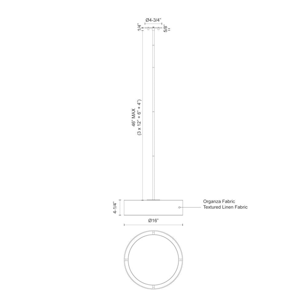 Kuzco Dalton PD7916-WH-5CCT Pendant Fixture, UL Listed, White