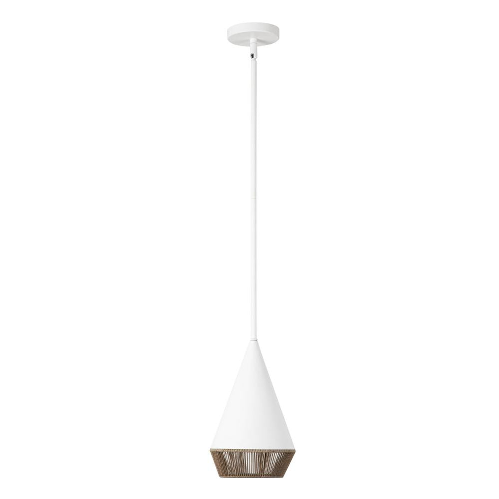 ALORA MOOD Lighting PD633107WHBR Pendant, Cotton Rope, White/Brown