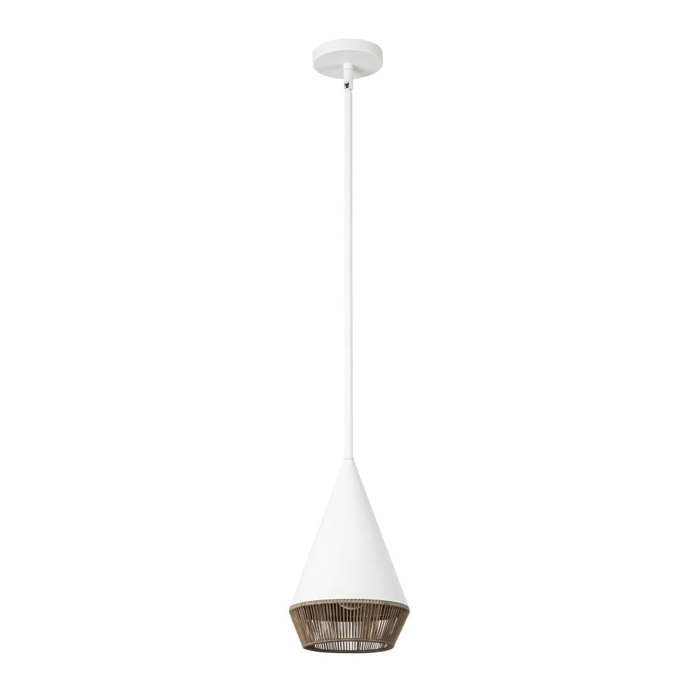 ALORA MOOD Lighting PD633107WHBR Pendant, Cotton Rope, White/Brown