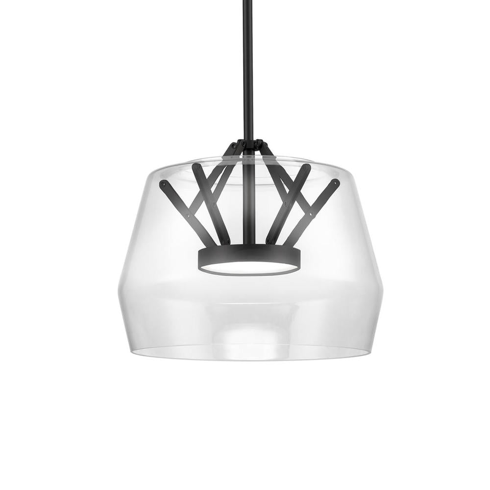 Kuzco Deco PD61412-CL/BK Pendant, LED, Clear/Black