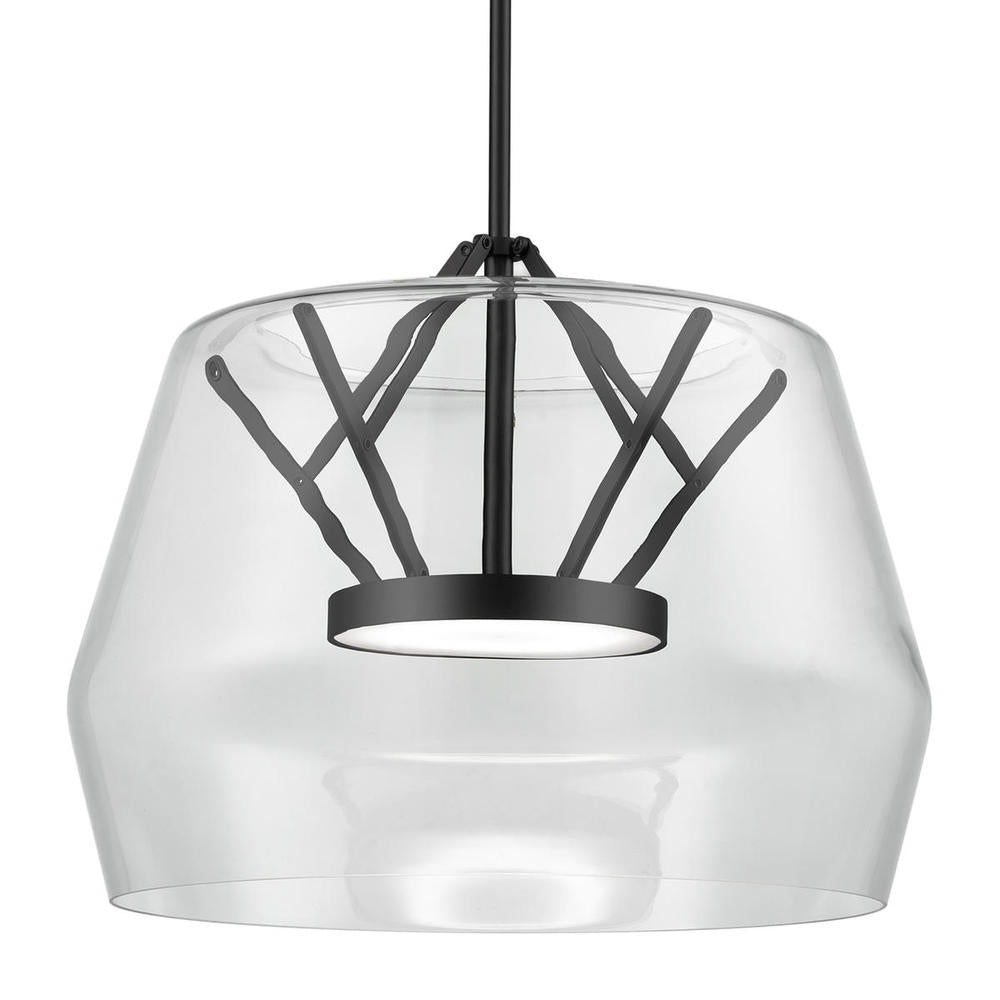 Kuzco Deco PD61418-CL/BK Pendant Light Fixture, LED, Clear/Black