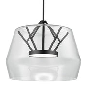 Kuzco Deco PD61418-CL/BK Pendant Light Fixture, LED, Clear/Black