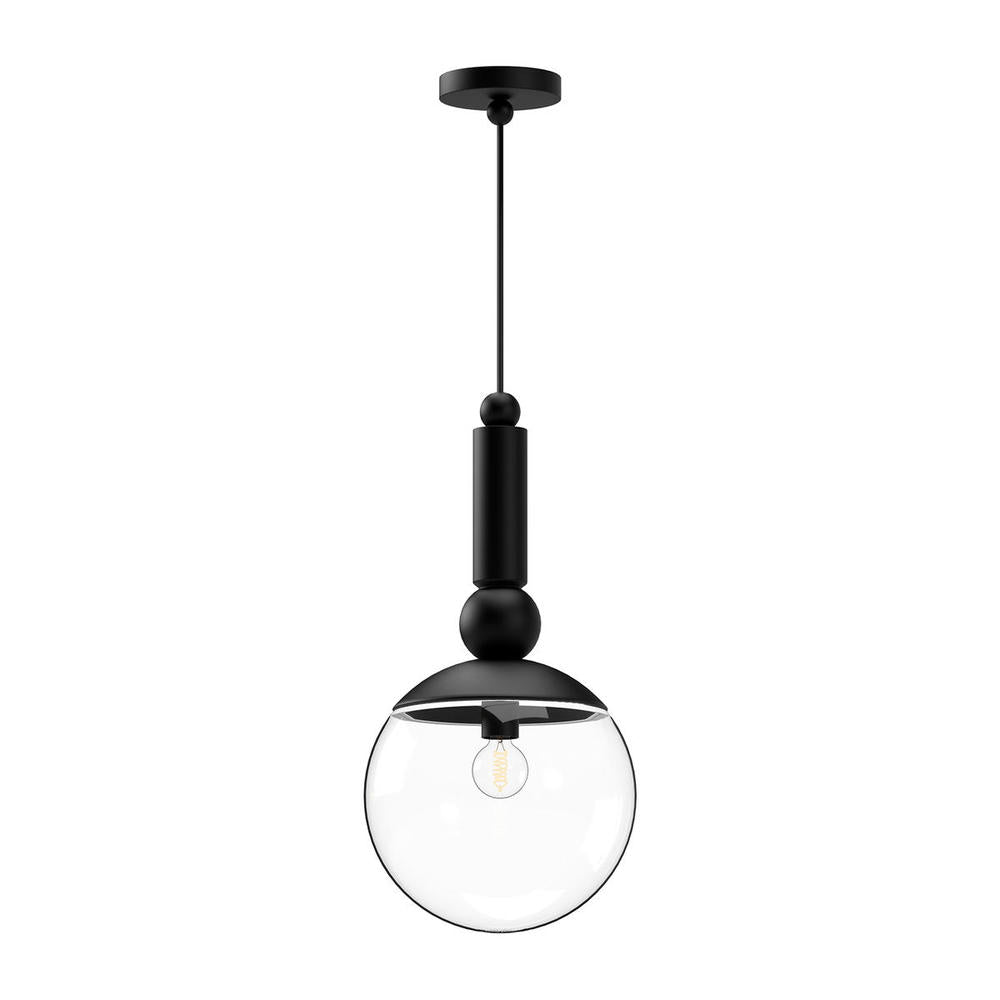 ALORA MOOD Lighting PD560510MBCL Pendant Light Fixture, UL Damp Rated, Clear Glass/Matte Black