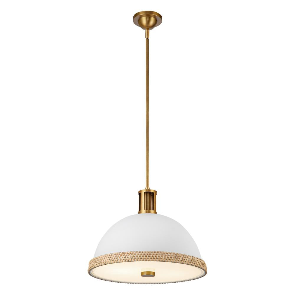 ALORA Lighting PD331016MWVB Pendant Light, UL Listed, Matte White/Vintage Brass