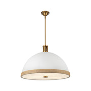 ALORA Lighting PD331024MWVB Pendant, 3 Lights, Matte White/Vintage Brass