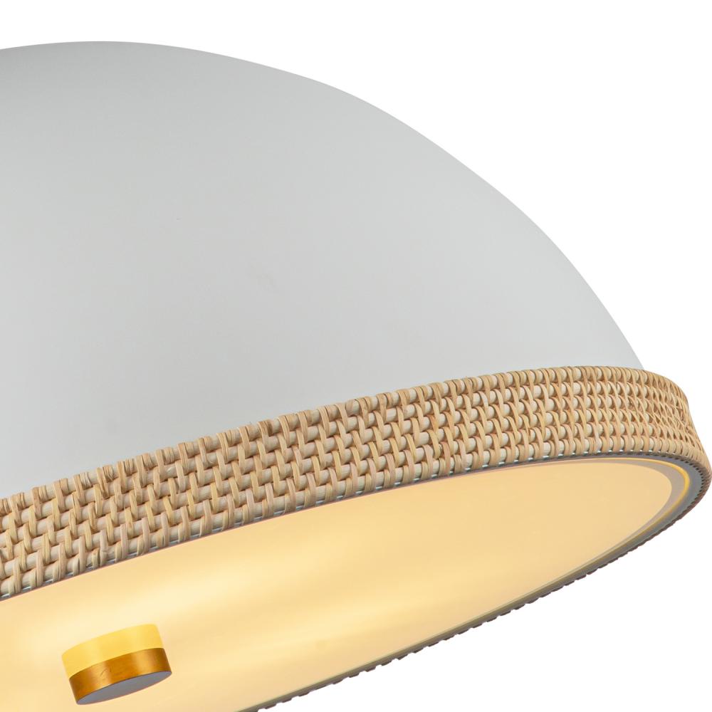 ALORA Lighting PD331024MWVB Pendant, 3 Lights, Matte White/Vintage Brass