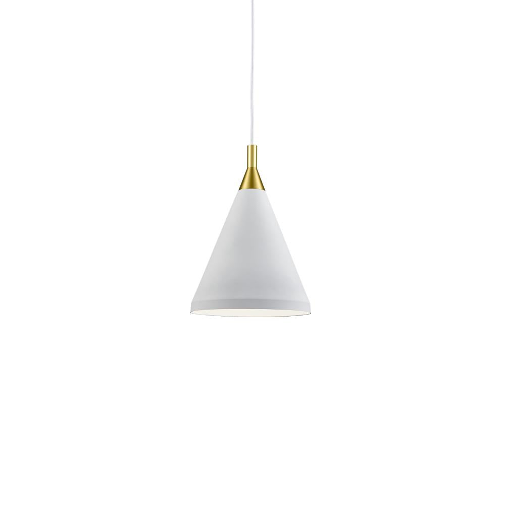 Kuzco Lighting 492710-WH/GD Pendant, 10-in White With Gold Detail, Aluminum, White With Gold Detail