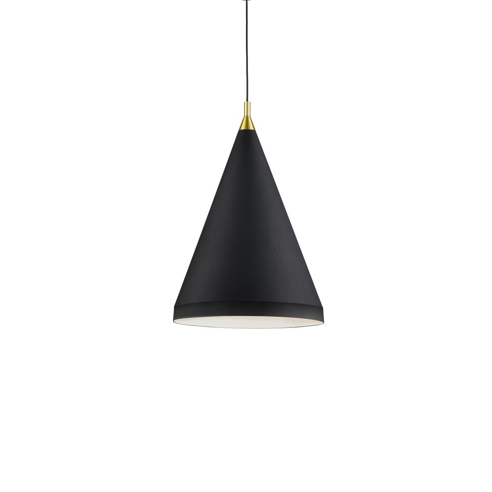 Kuzco Lighting 492716-BK/GD Pendant Light Fixture, 16-in, Black with Gold Detail