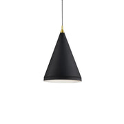 Kuzco Lighting 492716-BK/GD Pendant Light Fixture, 16-in, Black with Gold Detail