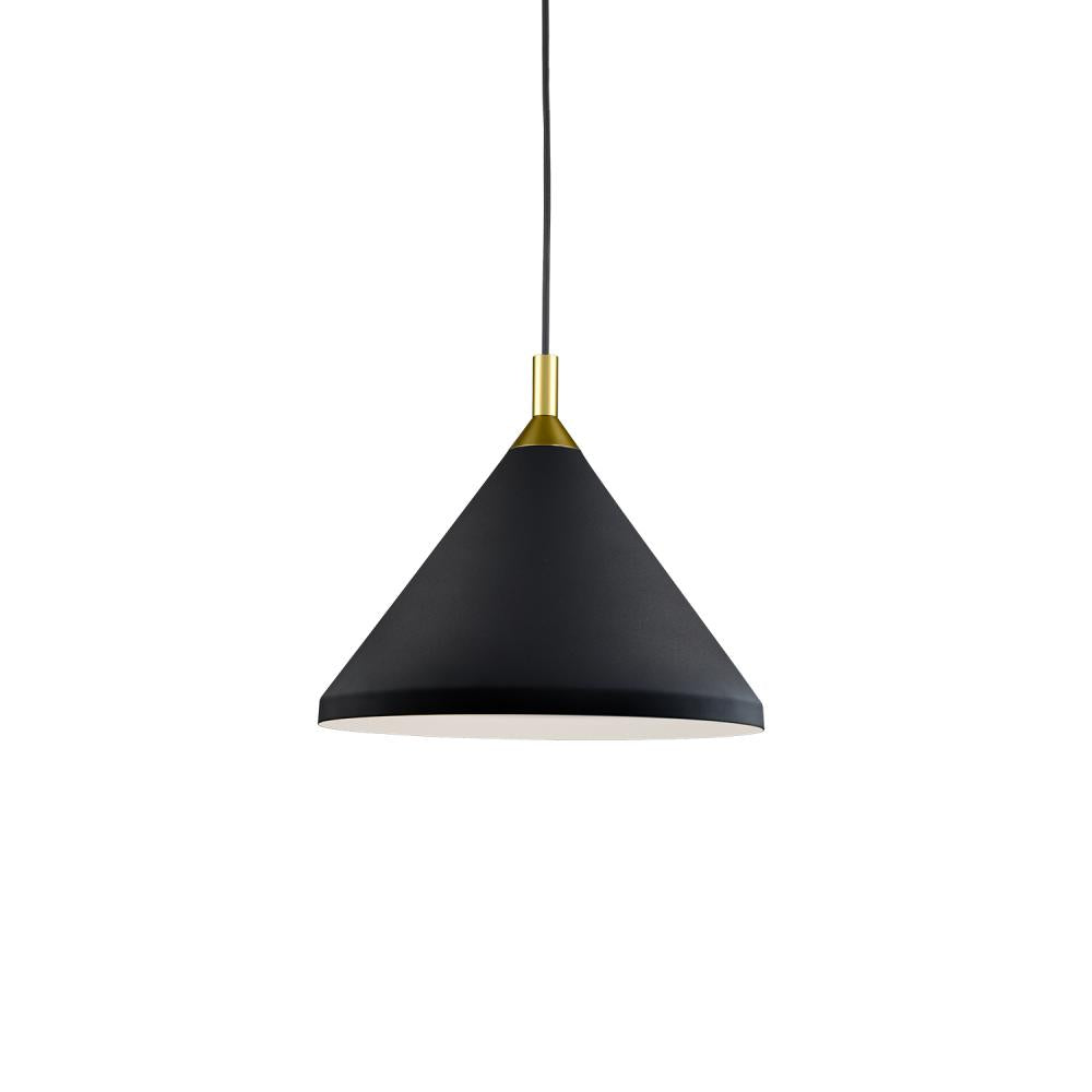 Kuzco Lighting 492814-BK/GD Pendant, 1 Light, Black With Gold Detail