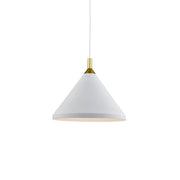Kuzco Lighting 492814-WH/GD Pendant, White With Gold Detail, Aluminum, Satin Nickel