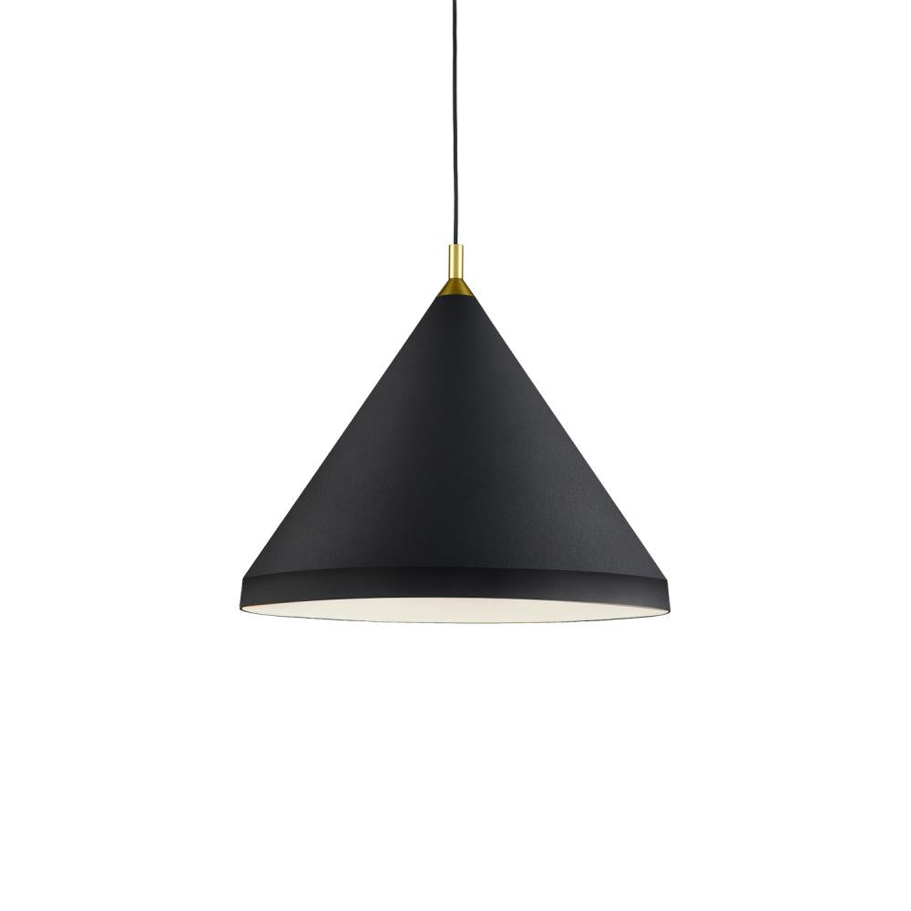 Kuzco Lighting 492824-BK/GD Pendant, 24-inch, 1 Light, Black with Gold Detail