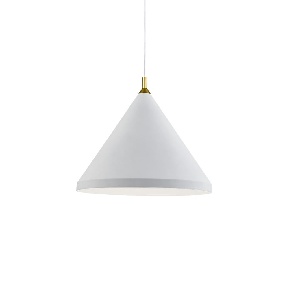 Kuzco 492824-WH/GD Pendant, 1 Light, White With Gold Detail