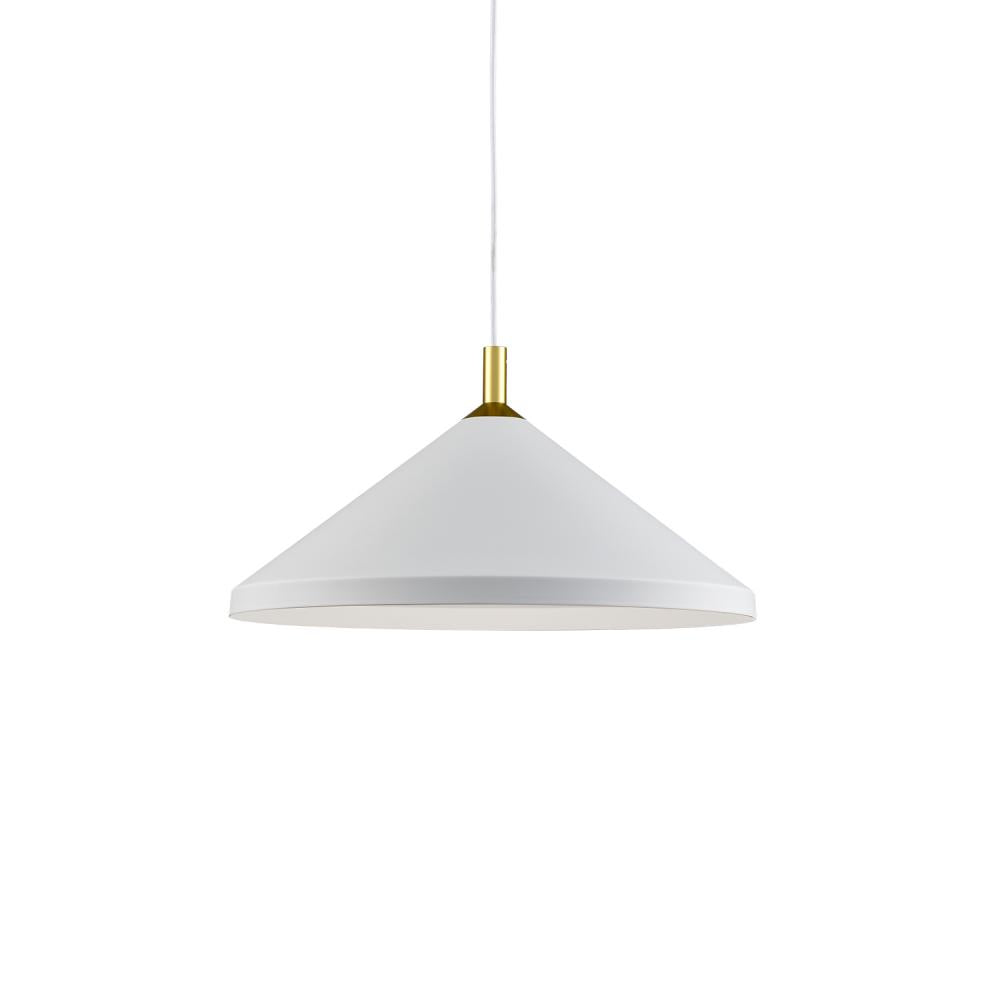 Kuzco Lighting 493118-WH/GD Pendant, 1 Light, White With Gold Detail