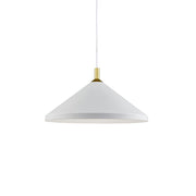 Kuzco Lighting 493118-WH/GD Pendant, 1 Light, White With Gold Detail